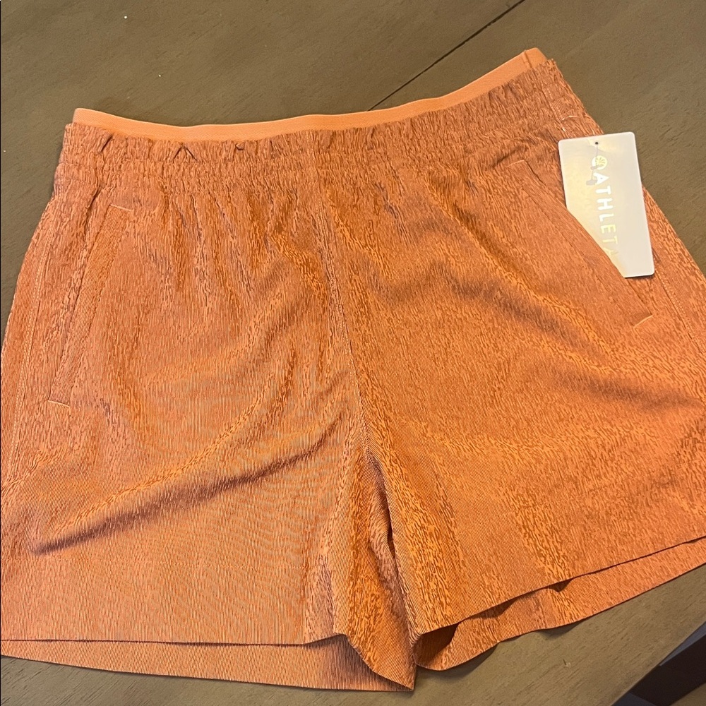 NWT Athleta Echo Short Women's Burnt Orange Athletic Shorts Size 10